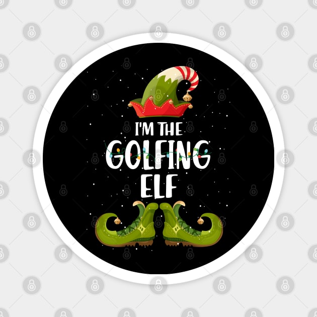 Golfing Elf Family Matching Group Christmas Gift Golf Dad T-Shirt Magnet by intelus